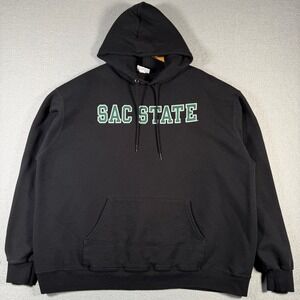 Sacramento State Hornets Black Hoodie Sweatshirt Mens 2XL Champion Eco College